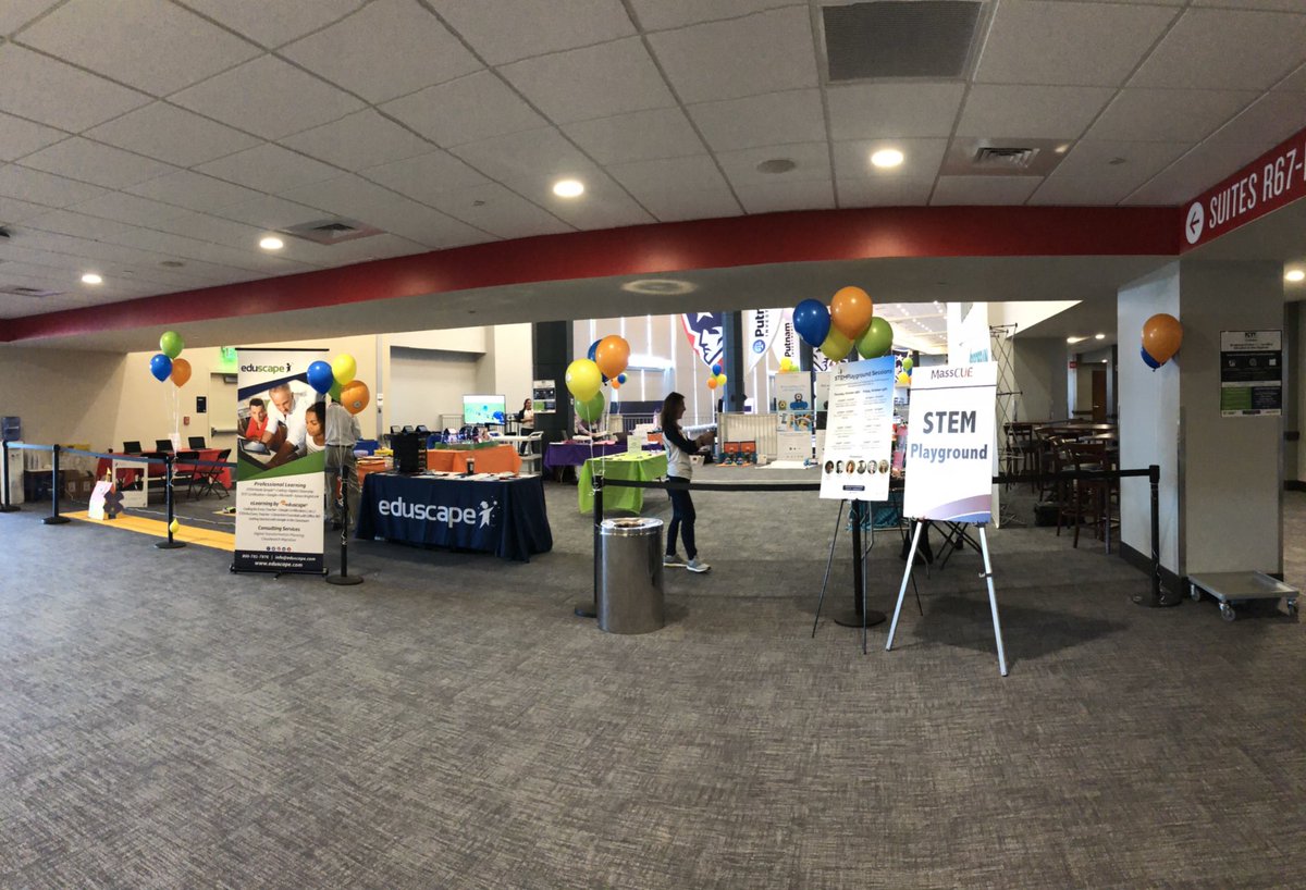 Eduscape's tweet photo. Kicking off #MassCUE18! 

Join us at the #STEMPlayground on Mezzanine, NW Red Level to try out best-in-class #STEM tools and to enter our HUGE raffle (over $15000 in prizes!) https://t.co/HRinnunAWS