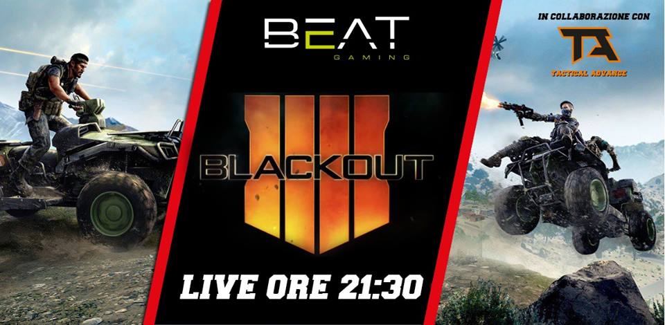 BeatGaming_'s tweet photo. Attenzione, soldati! 💪 Stasera lo staff di BeatGaming sarà in guerra per mostrarvi cosa può succedere nella nuova modalità Blackout 💥 Potrete vedere la nuova isola, commentare in diretta e anche giocare con noi! Vi aspettiamo😎 https://t.co/Rg9LTs0fHE