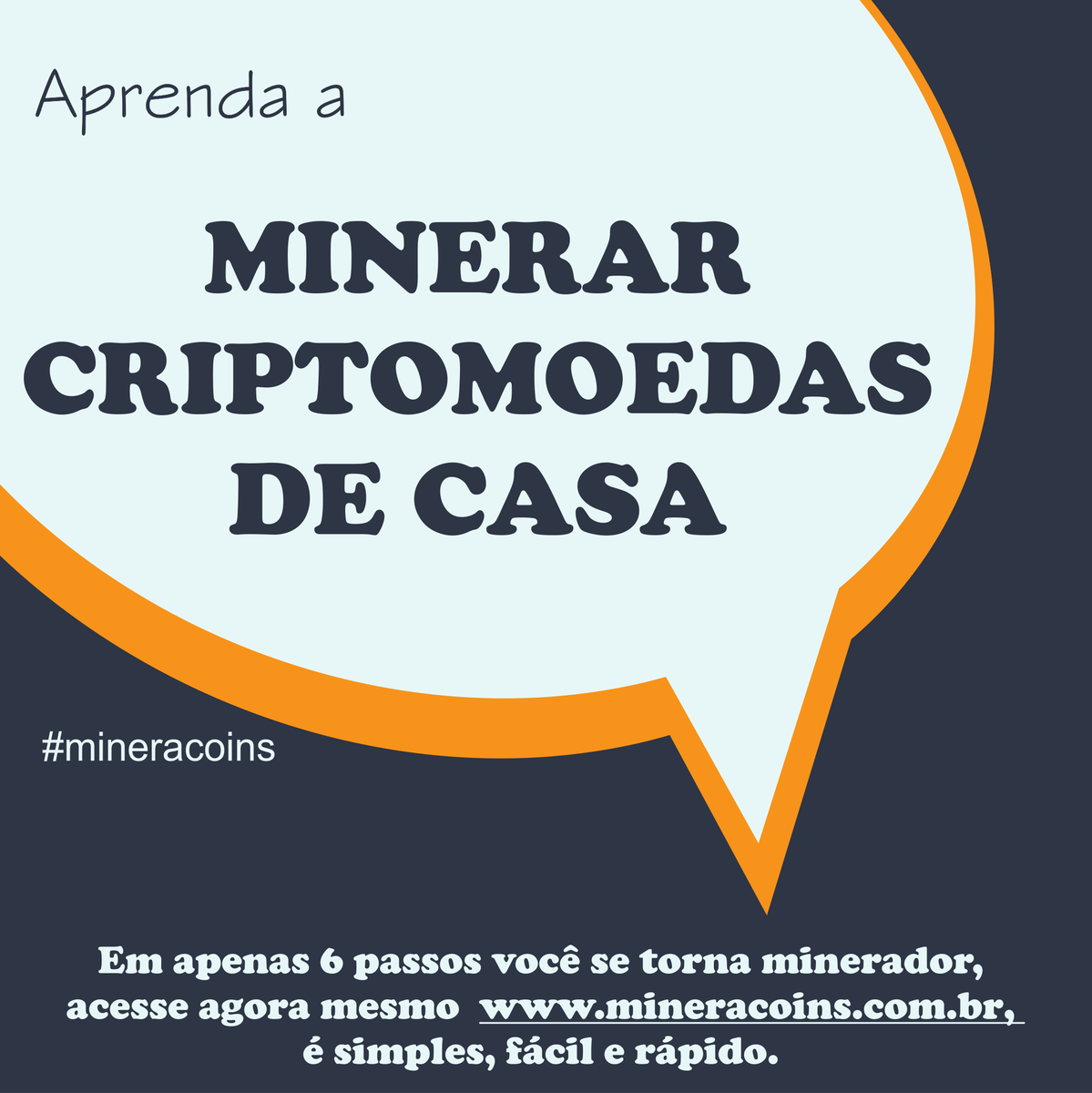 Mineracoins_'s tweet photo. É simples, fácil e rápido. Te ensinamos como se tornar um minerador de criptomoedas diretamente de sua casa.
.
Sua máquina de mineração já está funcionando a todo vapor. 
Entre em contato agora mesmo, e tenha uma renda extra todos os dias... https://t.co/RZsWZO7641