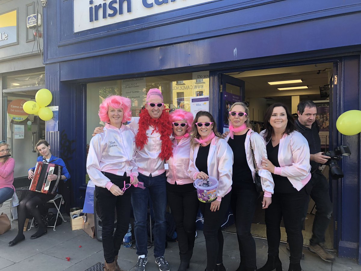 WalshShay's tweet photo. Spot the intruder amongst the Pink Ladies on @IrishCancerSoc Camden St shop. #btshopforchange https://t.co/vXmNQhyrfE