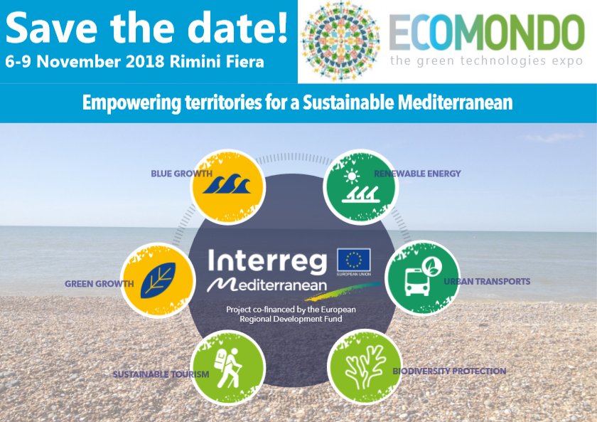 Gov4Tourism's tweet image. SaveTheDate 6-9/11 see you @Ecomondo! 6 Communities of @MEDProgramme STAND 017-PAVILION D4-RIMINI EXPO CENTER. Here👇the programme of Empowering territories for a Sustainable Mediterranean bit.ly/2OgvFiE #innovation #competitiveness #circulareconomy #sustainablelifestyle