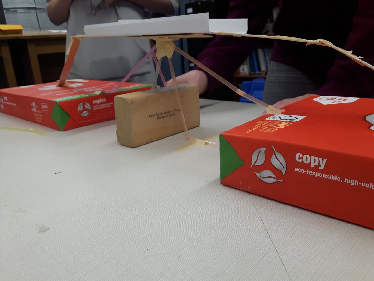 EnrBrant's tweet photo. Student lead STEM challenges. Awesome start! @CentennialGw @GEDSB https://t.co/wiVJfyOTid