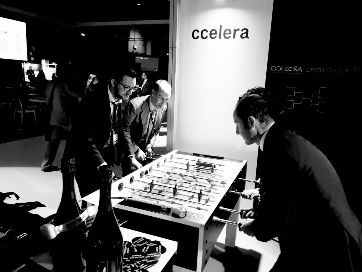 ccelerasrl's tweet photo. It's time to ccelebrate your goals at ccelera stand! Come to visit us!
#SAPNOW #2018 #ccelera #ccelebrateyourgoals https://t.co/2uPKU1g8FK