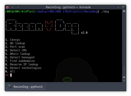 Dr2moke's tweet photo. RT KitPloit "ReconDog v2.0 - Reconnaissance Swiss Army Knife https://t.co/ZVL9exv80m #CMSDetector #CommandLine #Configuration #EnumerateSubdomains #Scan https://t.co/4PJP7DcJ66"