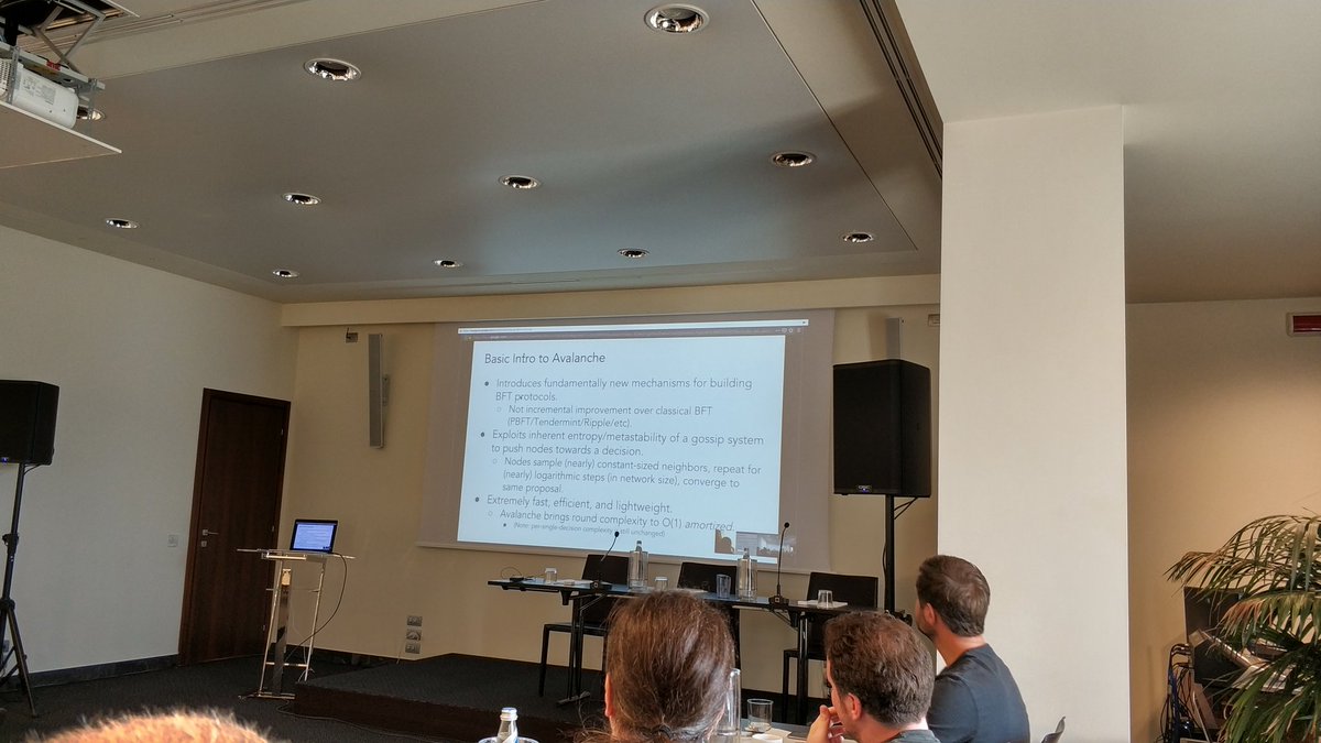 nishantsharma87's tweet image. Thanks to @el33th4xor and Kevin for introducing #Avalanche, a pre-consensus protocol which, among other benefits, can increase reliability of #zeroconf transactions, at the #BitcoinCash Instant Transactions Workshop @Satoshis_Vision @BitcoinUnlimit