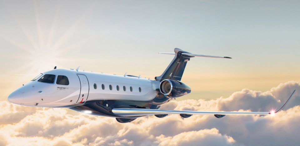 The image shows a jet above clouds.