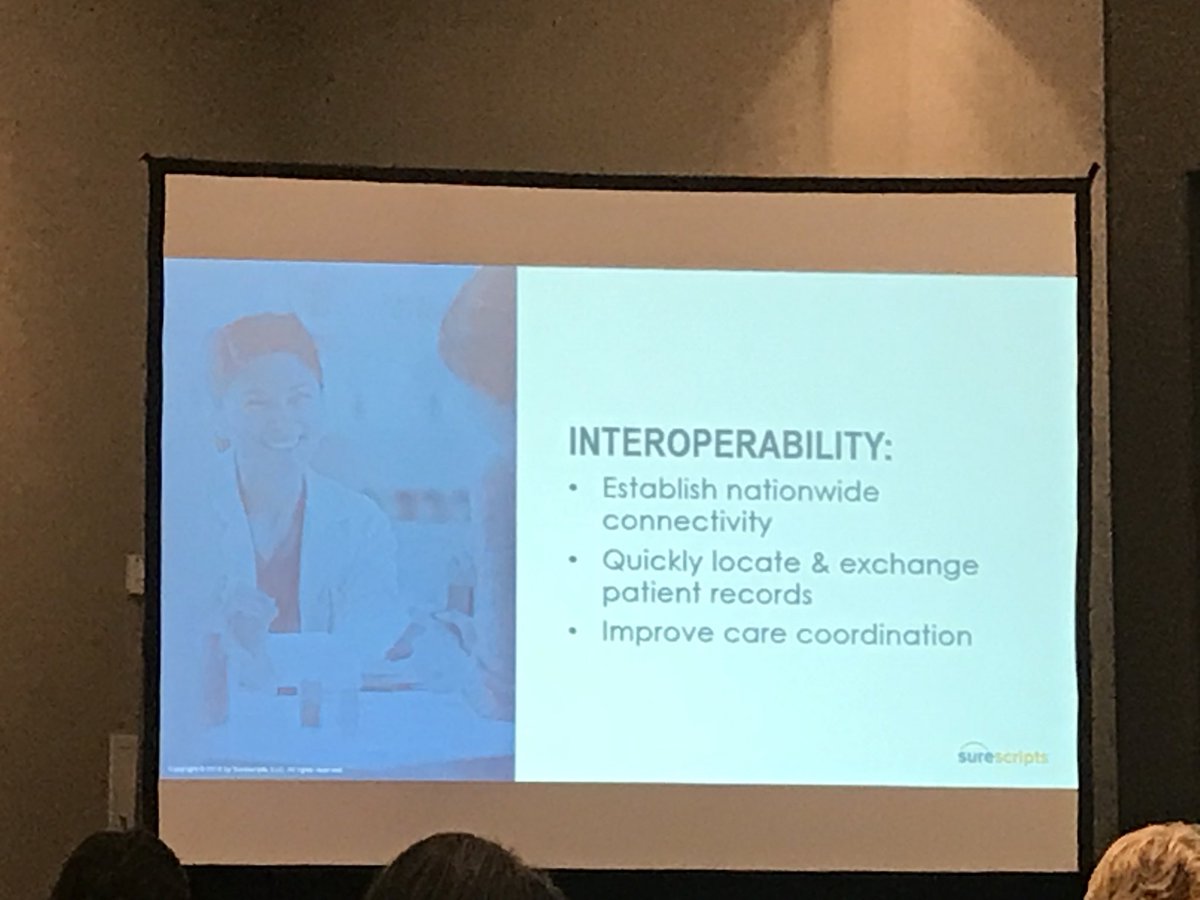 adriennelrupp's tweet photo. Couldn’t agree more with @Surescripts CEO Tom Skelton - data, information, alignment, #interoperability critical to successful healthcare delivery, better outcomes. It’s fundamental to our work at @Geneia. #ValueBased2018 #convergence https://t.co/i1a4pxLiAP