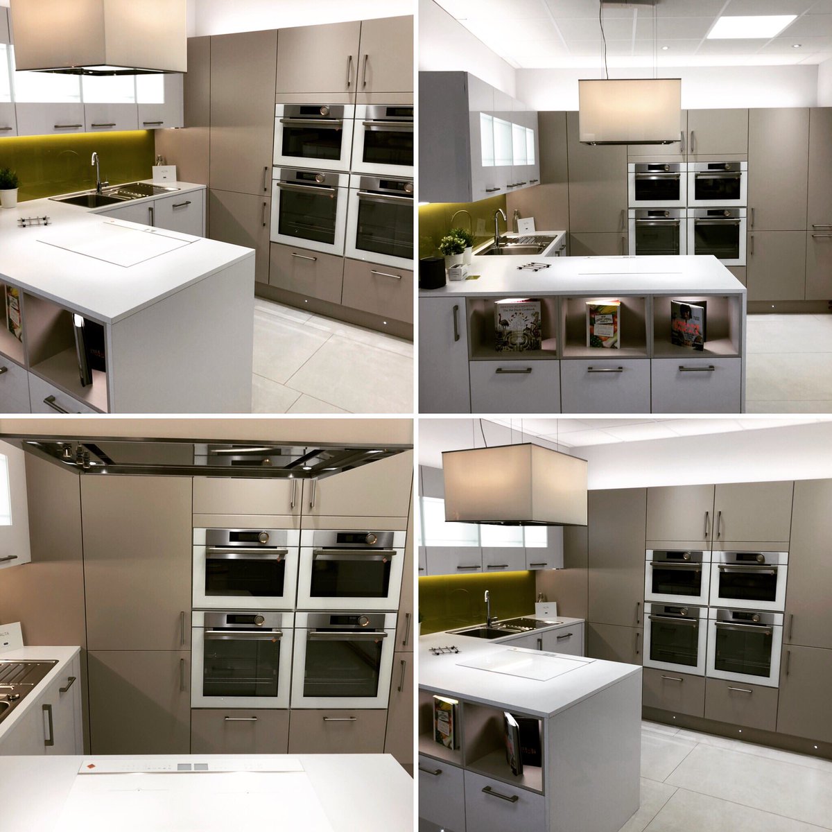 UltimateKBB's tweet photo. This Matt gloss kitchen from @UltimateKBB offers a contemporary feel that will suit your modern kitchen. With two on-trend smooth to touch colours, this will add a sprinkling of individuality to your space. #luxurykitchens #bespokecookerhood #cleverspaces #inductioncooking https://t.co/dhNfBNCLv0
