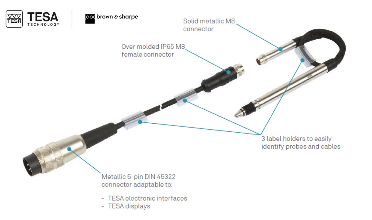 New TESA inductive probes with detachable cable: by unscrewing the probe from its cable, changing operations are easier and take less time and resources. Know more  ow.ly/AGNf30mhhZI