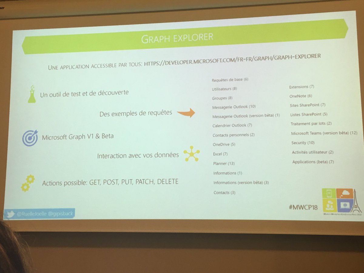 laul0_68's tweet photo. #MWCP18 #microsoftgraph, graph, graph and graph! This is so important that developers know how to use graph to win time and efficiency. Demonstration performed by @RuelleJoelle https://t.co/N7EcIbDjZq