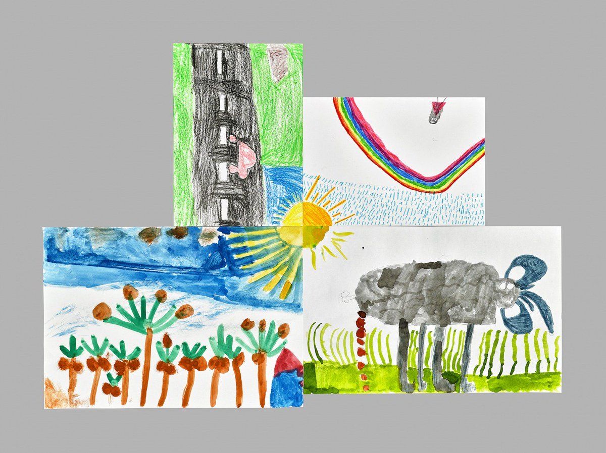 🌞 'Round Sun' 2015 by <a href="/HelmutSmit/">Helmut Smit, Germany</a> 🌞 4 child drawings each