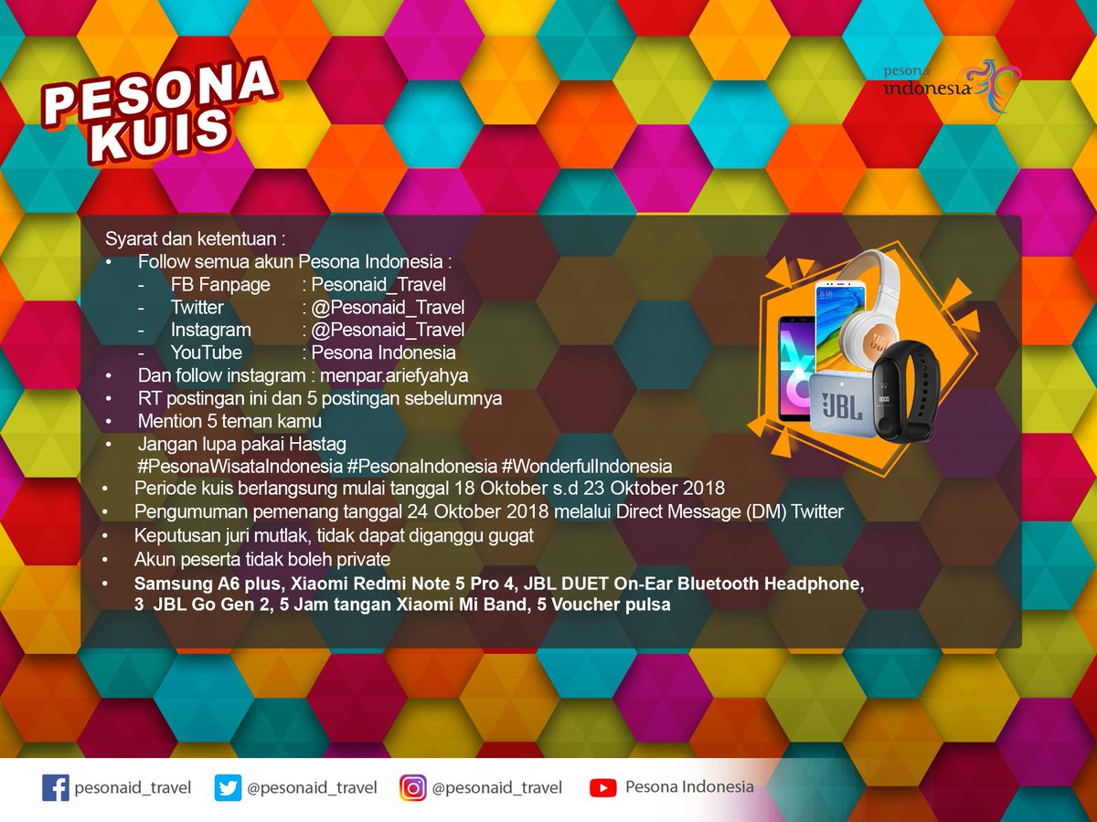Saatnya kuis! Ikuti ketentuannya ya! Kisi-kisinya ada disini https://pesona.travel/