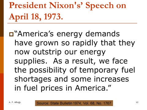 24- Here are some evidence showing that the energy crisis was present in the US long before the Arab-Israeli war and long before the embargo. as stated earlier, the embargo was the straw that broke the camel's back, but people remember only the straw!  #Oil_History