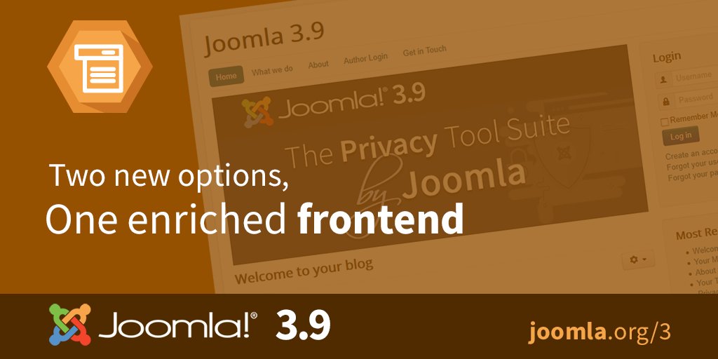joomla's tweet image. Your #Joomla #users will #LOVE our most recent frontend changes:  A fresh way to use the Newsflash module and brand new filters for the Latest Articles &amp;amp; Articles Category modules
Learn more at joomla.org/3
Download Joomla 3.9 at downloads.joomla.org
#cms #software