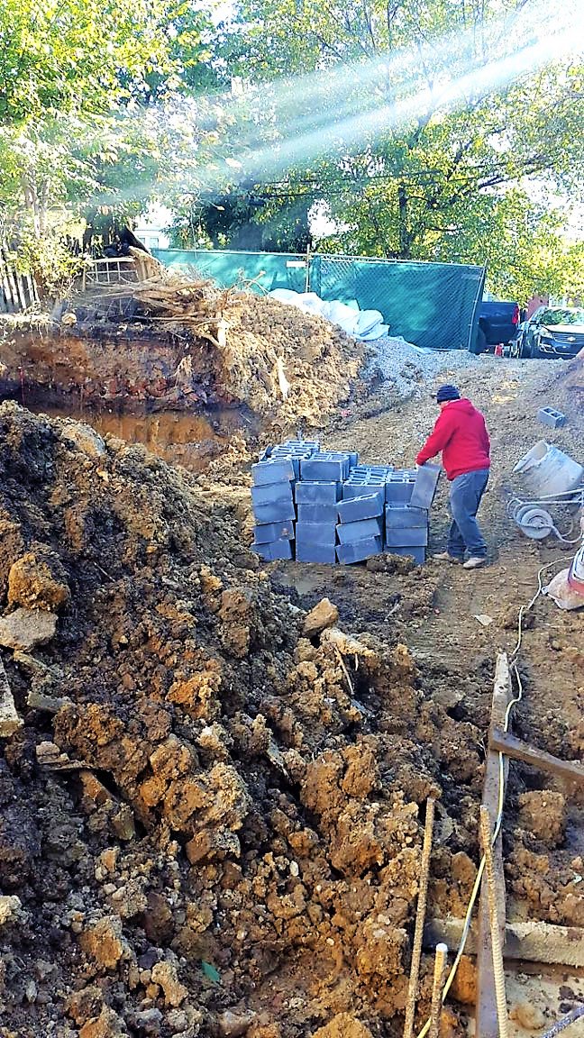 AlizziC's tweet photo. Let the bricks begin! Foundation in the works at 18th Street 

#dc #construction #washingtondc #bricks #architecture #northeastdc #alizziconstruction #buildings_of_dc #fotodc #designedindc #foundation #Construction https://t.co/bgXBWDH2ms