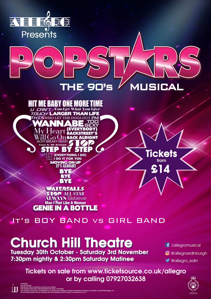 Less than 2 weeks till we fill the <a href="/ChurchHillThtr/">Church Hill Theatre Edinburgh</a> with 90’s tunes 😀