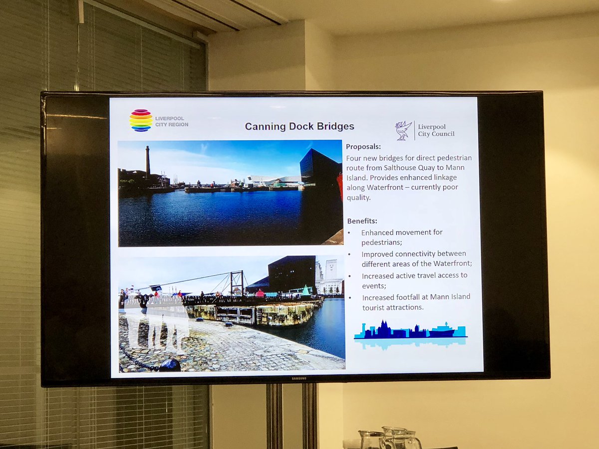 Interpro175's tweet photo. Talk turns to the Canning Dock Bridges scheme, City Coach Park and Strand Corridor projects - providing improved one way access to #RoyalAlbertDockLiv and wider waterfront - more pedestrian friendly, less traffic, and improvements to the public realm #InterPro175 https://t.co/eNwuEEF8Km