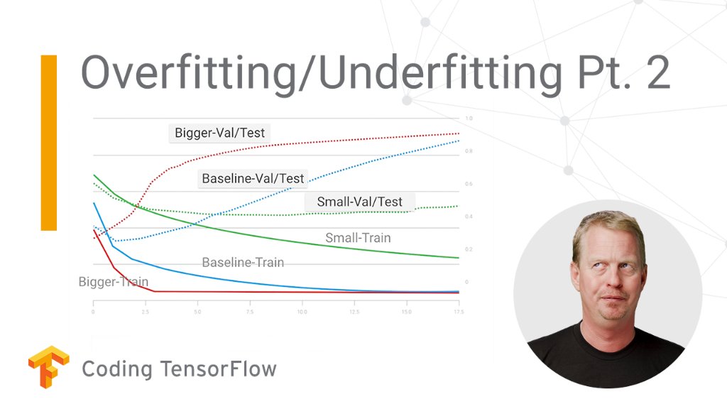 TensorFlow's tweet image. In last week's #CodingTensorFlow, we looked at model overfitting/underfitting. Now @MagnusHyttsten takes a closer look at regularizing models, training, testing and launching them for comparison.
Watch here → bit.ly/2q0DASw