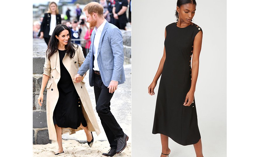 Duchess Meghan wears @ClubMonaco dress and recycled Rothy flats to the beach #royaltour ow.ly/I9fQ30mhJQ7 https://t.co/T7N7sj2TRF