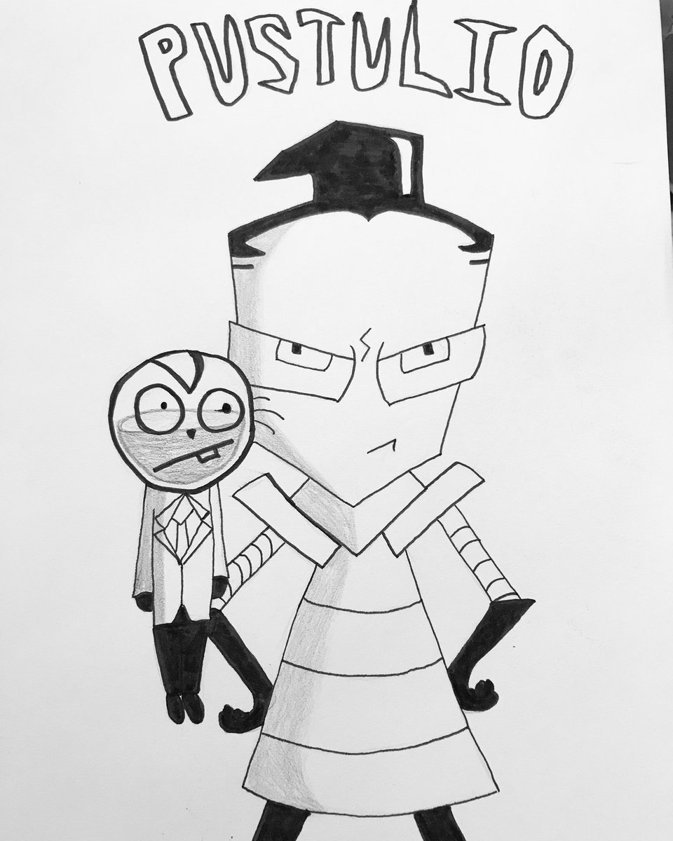 erk1017's tweet photo. #Inktober2018 #InvaderZim #pustulio #swollen https://t.co/t7WMLU0X8A