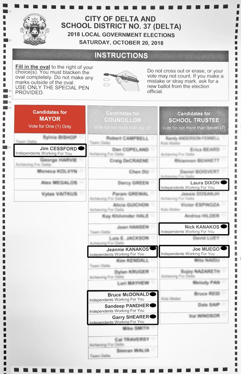 Wondering who to vote for on Saturday in #DeltaBC Municipal Elections?  Please vote for me, Jim Cessford and my team, Independents Working For You! #NoVoiceTooSmall #BeTheChange