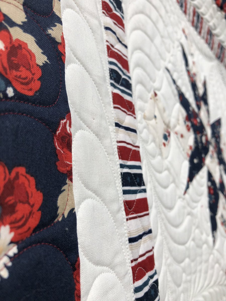 PeacefulHillQ's tweet image. The Americana quilt is finished! This was all custom quilted and such a joy to be able to do! I used Superior So Fine thread and Quilters Dream 80/20 Batting. #superiorthreads #battgirls #customquilting #quiltersoftwitter