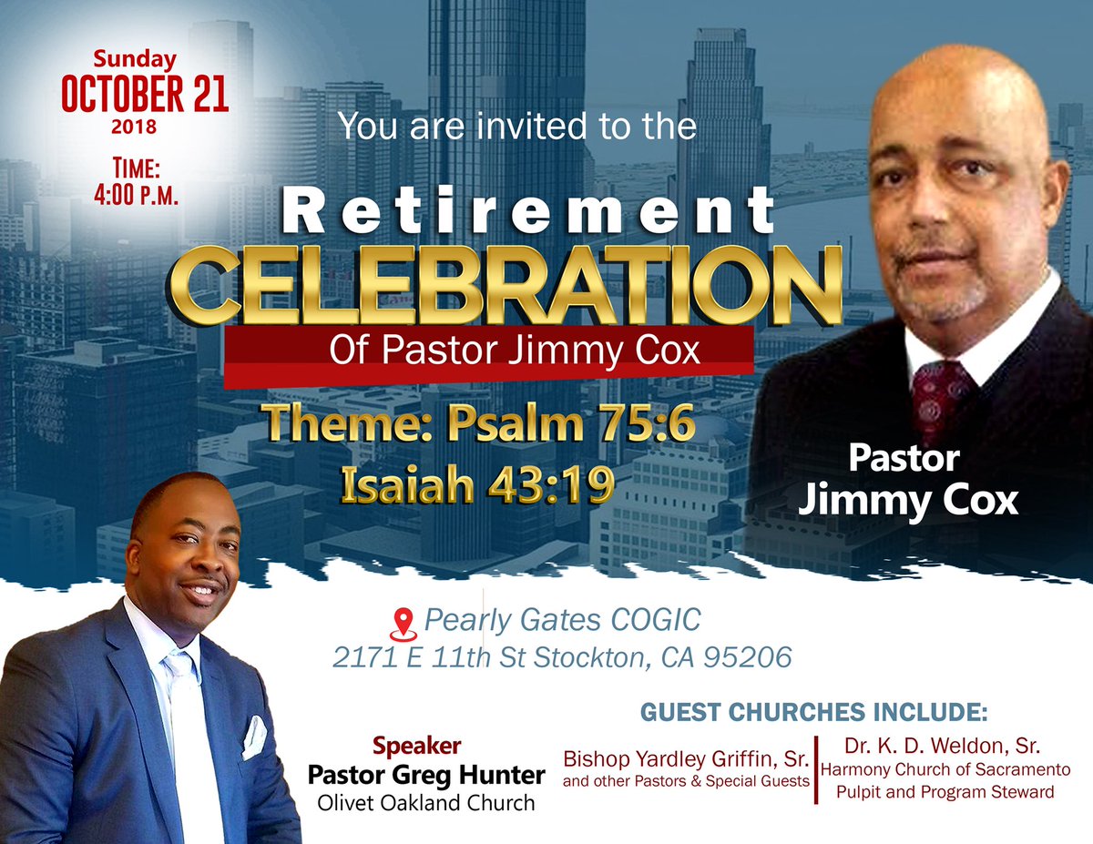 I’m retiring from Pastoring. I hope you, yes you, can make it Sunday afternoon to my retirement celebration service.