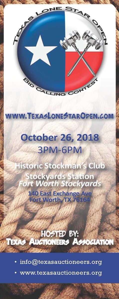AuctioneersTX's tweet image. View this years TLSO catalog! See the contestants to-date! *Contestant registration closes at midnight, Oct 23. goo.gl/YUfTLb