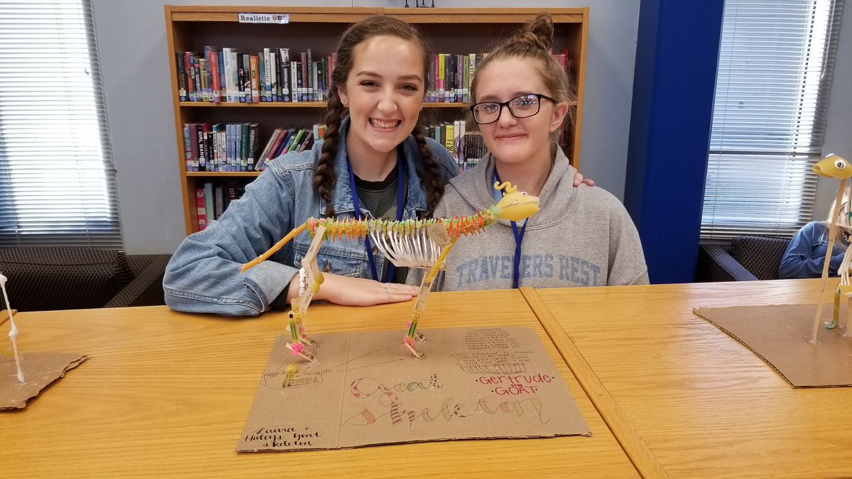 ElizCMiegel's tweet photo. The vet science class made some awesome Pasta Skeletons this week while studying the skeletal system of companion and farm animals! #TRHSFFA #ExcellenceEveryday https://t.co/0H94F3yZYk