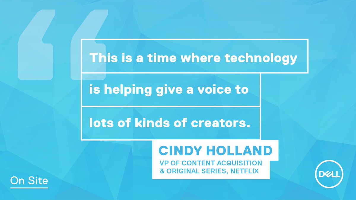 Dell's tweet photo. Cindy Holland, VP at @netflix, discussed the ways today's storytellers are finding the right audiences for their niche creative at @MarieClaire #PowerTrip2018. Learn about the tools we've designed to empower the next generation of creators: https://t.co/ewqWmKjvSN https://t.co/EjifvDxRpA
