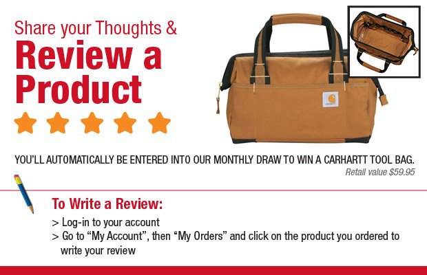 ryderfleetparts's tweet photo. Your thoughts? Let everyone know by reviewing a product and be automatically entered into our monthly draw to win a Carhartt Signature Tool Bag with Ryder logo. (retail value $59.95) 
https://t.co/jd7r1dtIM9
#reviews #productreviews https://t.co/AEYZNW7eKI