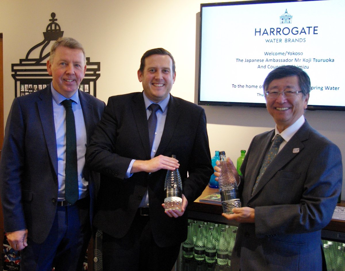 HarrogateSpring's tweet image. Harrogate Spring Water was proud to host a visit by Japan's Ambassador to the UK Mr Koji Tsuruoka, who was impressed with the brand's history and heritage and its international success! 🇬🇧🇯🇵