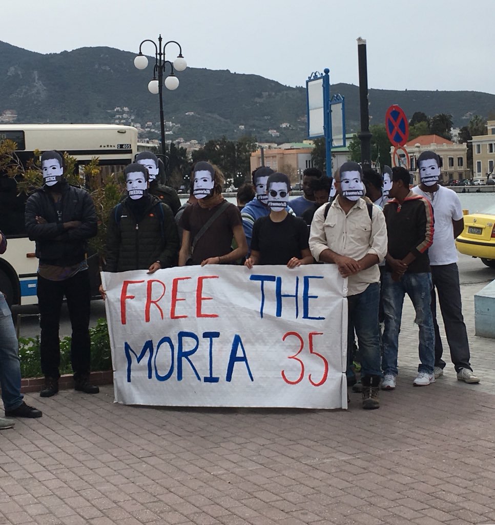 lesboslegal's tweet photo. BREAKING:Last of the #Moria35 released! Over 15 months of unjust imprisoment, but the Moria35 are finally FREE. Today we celebrate, but we will continue to fight the racist and xenophobic policies that led to their violent arrest and prosecution in #Lesvos. #freethemoria35 #moria https://t.co/3edBLuq5az