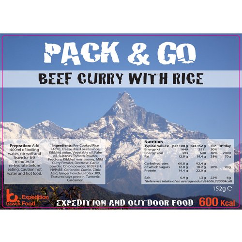 hotpackmeals's tweet photo. Have you tried this beef curry with rice freeze dried meal? A lightweight 600kcal meal, it is easy to pack and easy to prepare. Perfect to take on an expedition or outdoor adventure. https://t.co/HybSSYqzcf #expedition #adventure #packlight https://t.co/v2qw2A1kVv