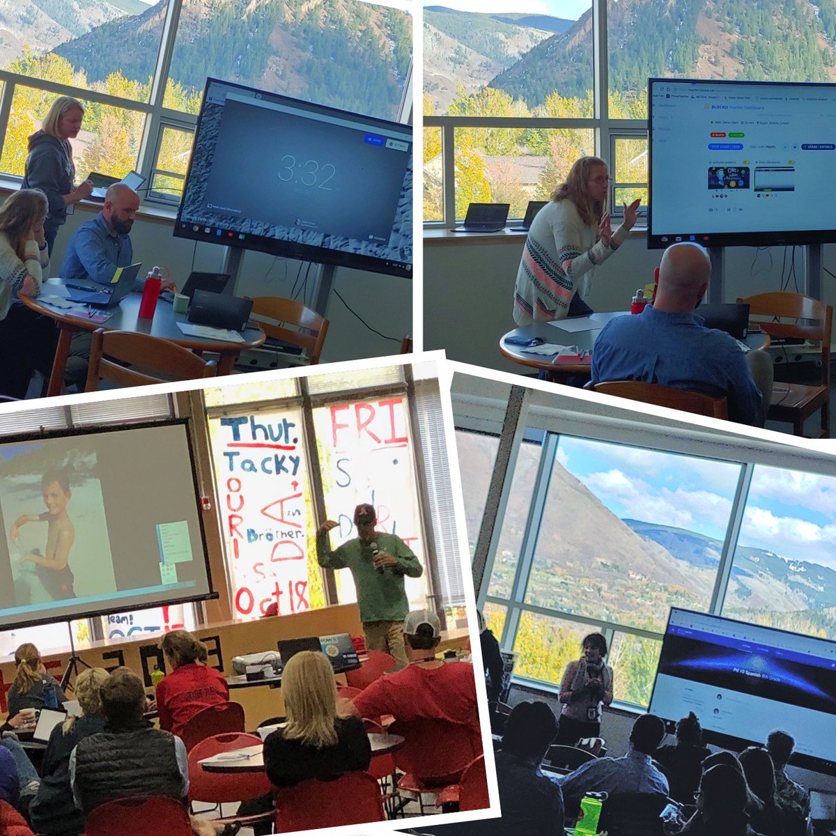 EvanOBranovic's tweet photo. @AspenSchoolDist Ts at AMS and AHS share the wealth with their peers during our first #DemoSlams of the year at their staff meetings! #GoogleClassroom #FlippedLearning #GoogleCastforEDU #ProfDev #etcoaches #sharingiscaring @fcdurham @amooseIT @edtechteam https://t.co/VKz4eZR8Q0