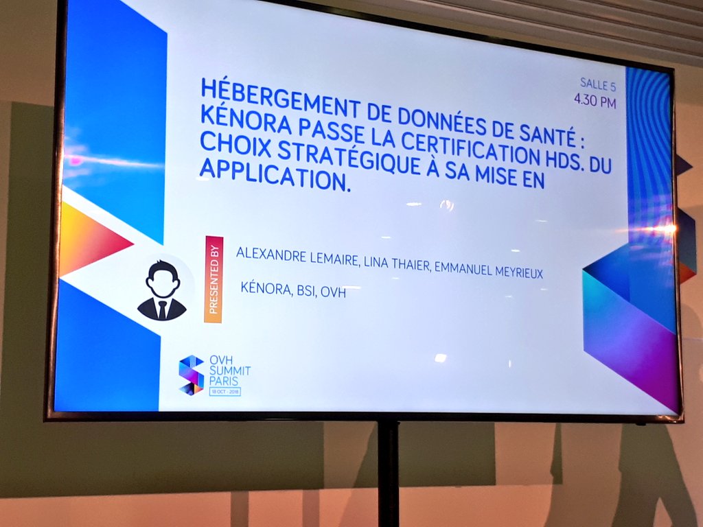 BSI_France's tweet photo. [En direct de l'#OVHSummit] Début de l'intervention avec @KenoraFrance @ovh_healthcare et @BSI_France sur le #HDS https://t.co/YWDm5eB92Y
