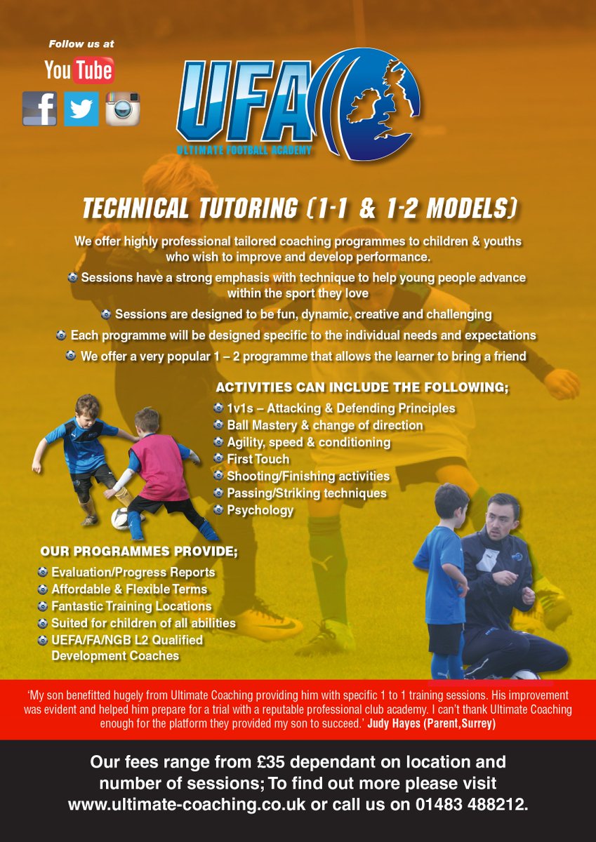 If you're looking to get an edge over your opponents this season, take a look at our Technical Tutoring. We offer tailored personal coaching programmes for youths aiming to develop their game and get the most out of their time on the pitch