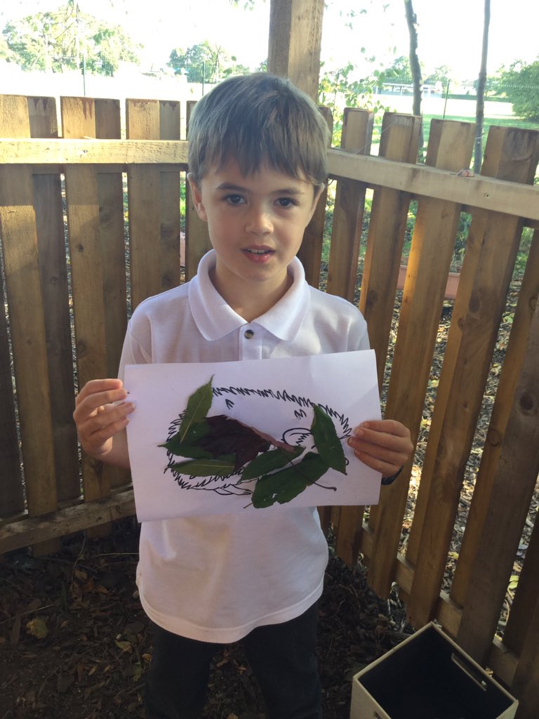 We had our bucket Therapy session outside today! ☘️🦔 #lotc #buckettherapy #attentionautism #leafhedgehogs @HindertonSchool @LD_hinderton