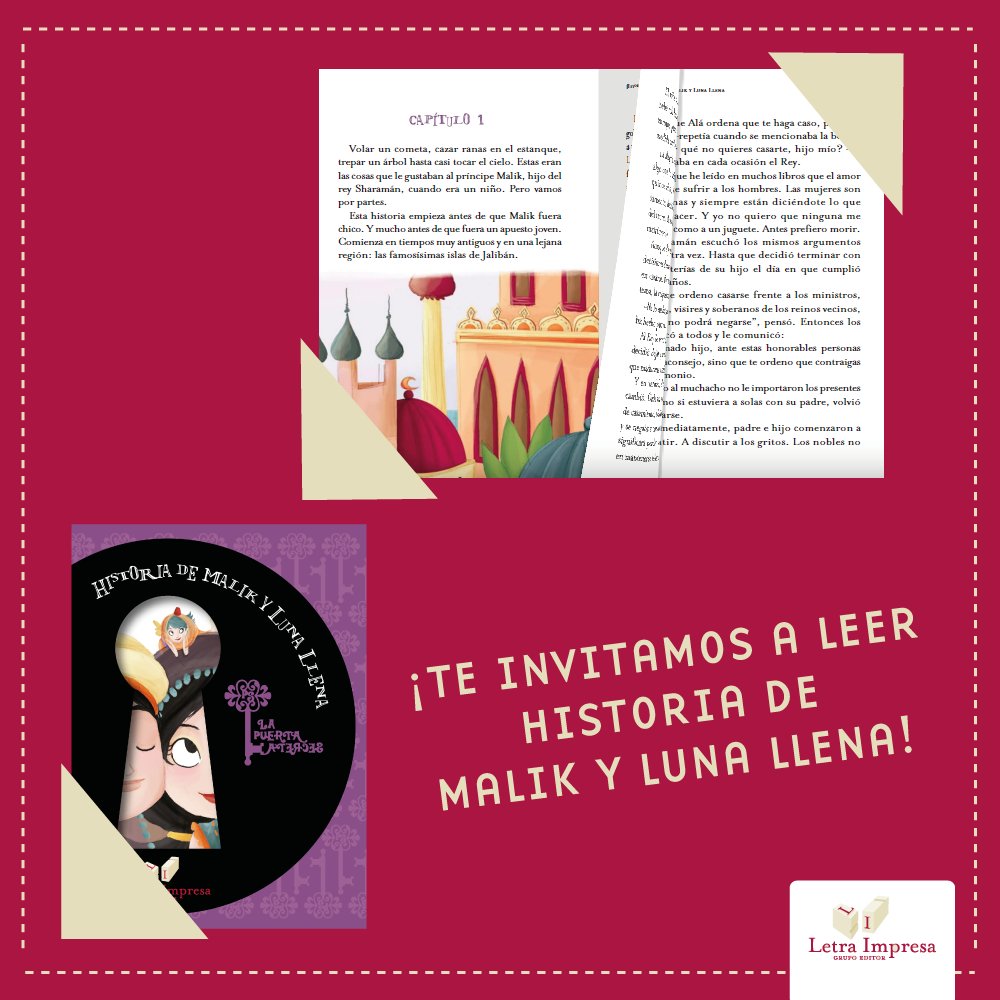 En nuestra colección "La puerta secreta" tenemos la novela "Historia de Malik y Luna Llena", basada en uno de los más hermosos cuentos de Las mil y una noches. Recorré uno de los capítulos: bit.ly/2N8zK37