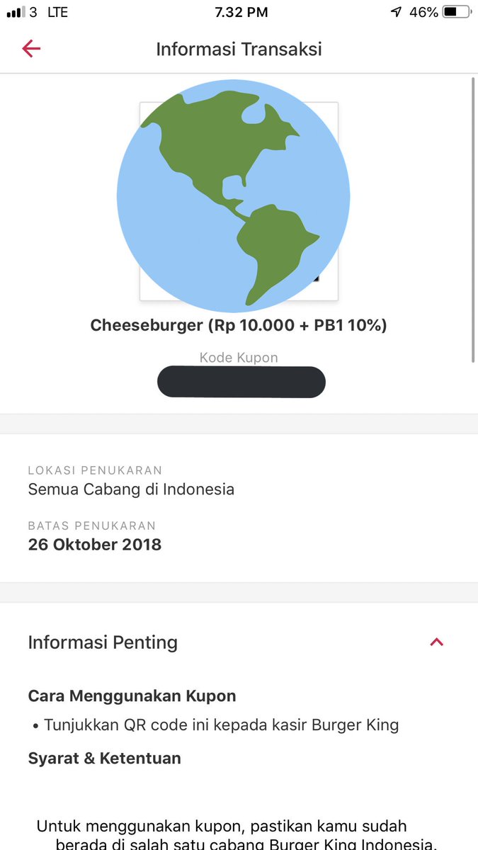 itsssmeeelyy's tweet photo. @BukaBantuan hi, ini kupon burger king batas penukarannya yang bener yg mana ya? Disitu tertera batas penukaran sampai 26 Oktober, tapi di S&amp;K batas penukaran sampai 19 Oktober. Yg betul yg mana? https://t.co/8GrUyaxpBh