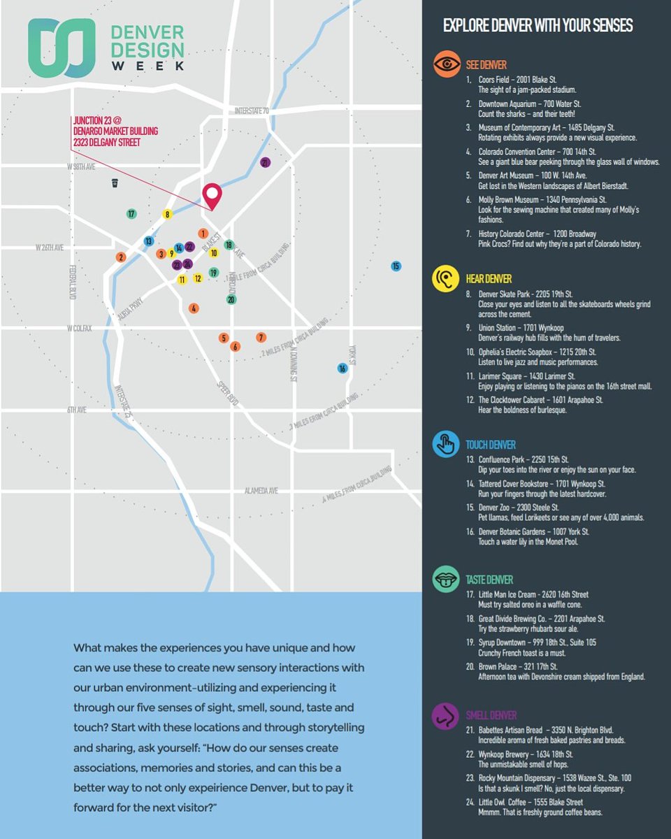 clambanet's tweet photo. @DENdesignweek many thanks for the invitation to be a part of #DenverDesignWeek and an even greater thanks to all the #SenseofDenver workshop attendees and our VIP facilitators
Would love to work with @modernindenver to update our #SenseMap attached below with the Results! https://t.co/eV8WL1MDDo