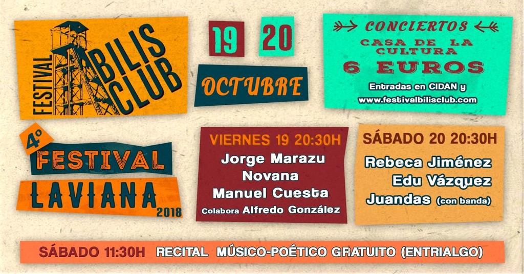 Tras un año de espera, mañana arrancamos en #Laviana un año más el Festival Bilis Club. Dos concierto cargados de artistas a 6€. Precios populares para la cultura de actualidad a 20min de Oviedo y sin problemas para aparcar. 
¡¡Últimas entradas!!
entradium.com/entradas/4-fes…