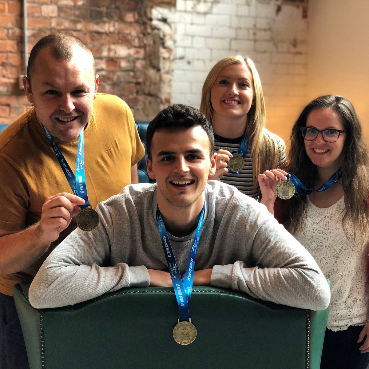 GraylingBham's tweet image. Team #Birmingham showing off their shiny half marathon medals. A heroic effort by everyone to raise funds for @LoveBrumUK