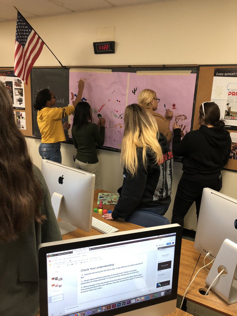 MrsEDesignTeach's tweet photo. Our own “cave painting” in Appreciation of the Arts after they learned about Paleolithic artworks https://t.co/lrcK7KAoPm