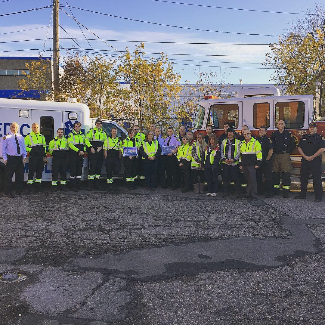 Thank you to @canadapostcorp for presenting us with our #emergencyresponders stamps. @CitySSM https://t.co/kNSmJMKJkI