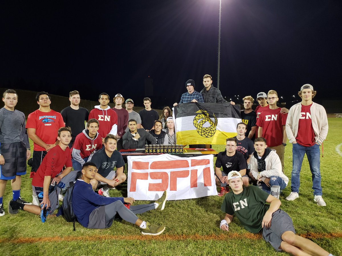The Knights had the privilege of Fraternity Sports &amp; Programming Network making an appearance at their Intramural game last night! 

Notable Mic'd up quotes:

"Yall have to turn Mo Bamba down please"

"Brady chill"

"Get some"

"Do it for James frank Hopkins!"

#SigmaNu #Champs