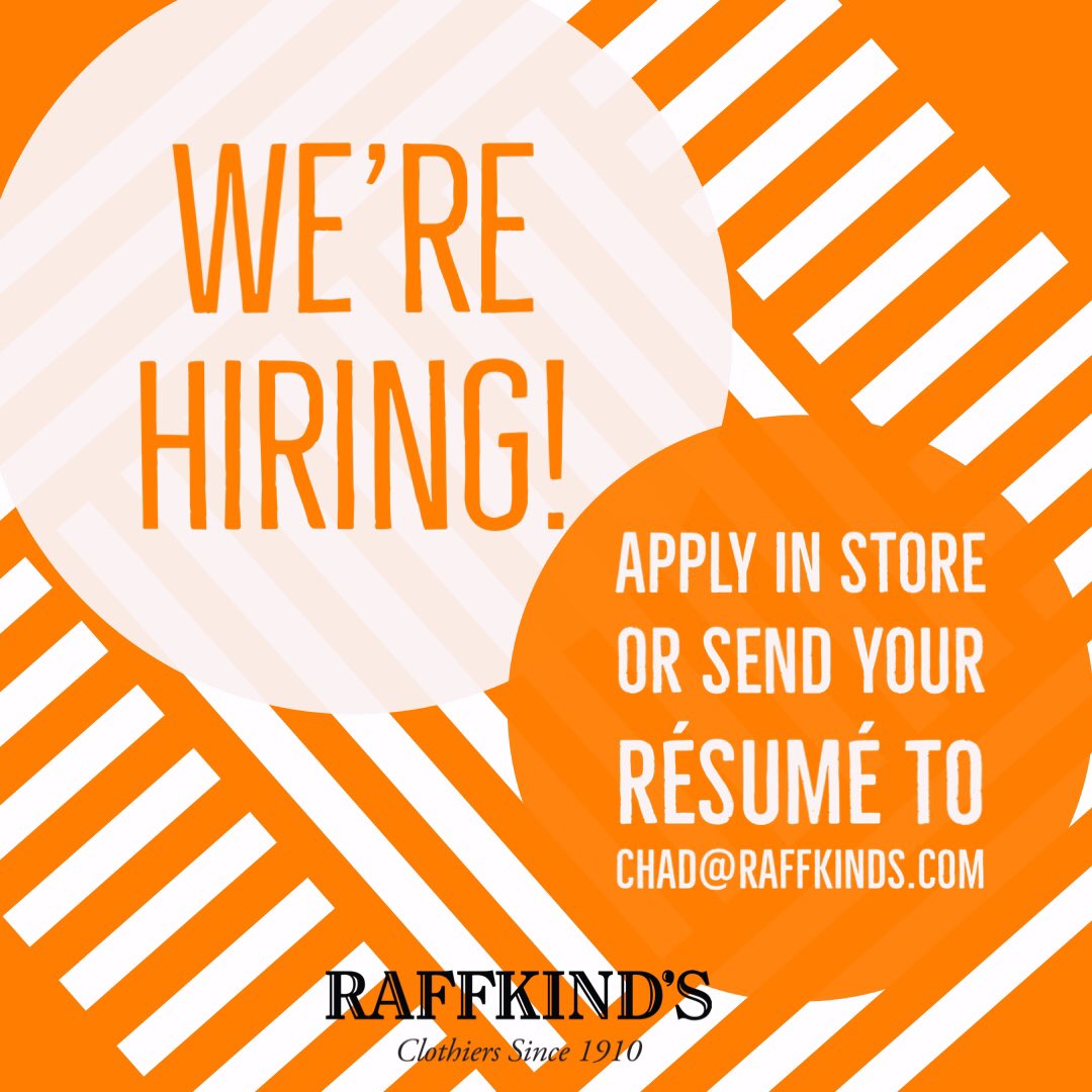 It’s that time of the year! Stop by to fill out an application or email chad@raffkinds.com for more info!