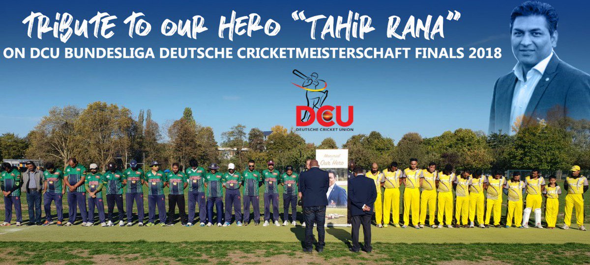 DCricketUnion's tweet photo. Tribute to our hero #Tahir_Rana at #DCU Bundesliga Deutsche Cricketmeisterschaft finals 2018
@DCricketUnion | @HCU_Cricket | #NRWCU | #ODCU | #NCU https://t.co/UEFLQl7K1p