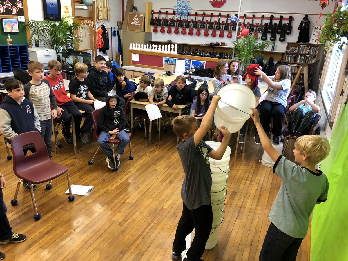 MrKSDyck's tweet photo. Grade 5/6s @PortWellerPS having fun with their one-event-per-chapter performances of #TheMagiciansNephew. #iPadUse #RookiesIncludingTheTeacher #Synergy #DramaAndLiteracy #Narnia #CSLewis #shareyourshaw @ShawTheatre https://t.co/qKRzMOuGDD