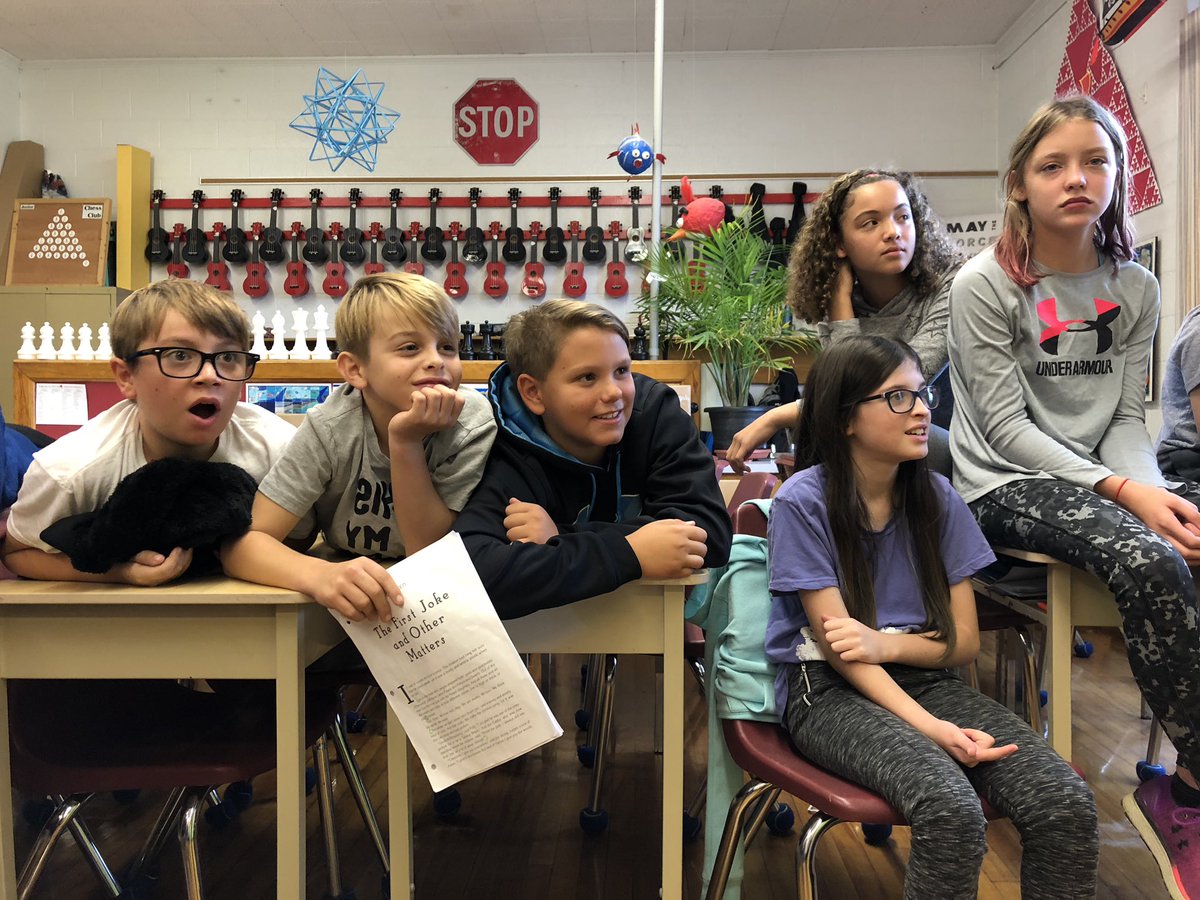MrKSDyck's tweet photo. Grade 5/6s @PortWellerPS having fun with their one-event-per-chapter performances of #TheMagiciansNephew. #iPadUse #RookiesIncludingTheTeacher #Synergy #DramaAndLiteracy #Narnia #CSLewis #shareyourshaw @ShawTheatre https://t.co/qKRzMOuGDD